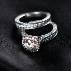 Platinum and Diamond Wedding Set